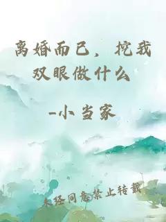 离婚而已，挖我双眼做什么