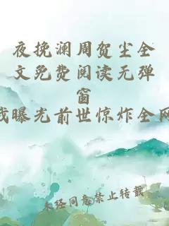 夜挽澜周贺尘全文免费阅读无弹窗